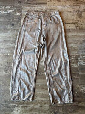 LUCKY LEGEND Barrel Wide Leg Metallic Jeans Y2K Women’s 4/27
